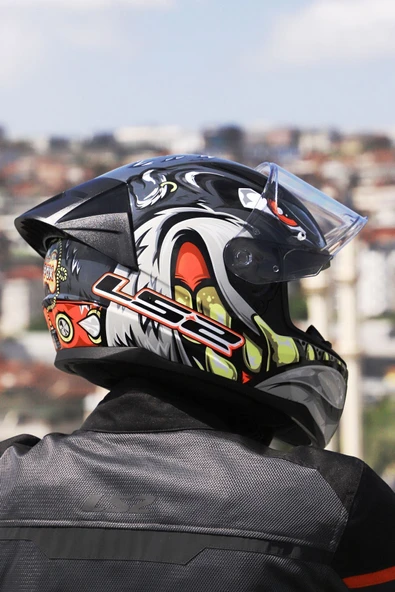 LS2 Rapıd 2 Race Spox Gri-kırmızı Kask - Resim 5