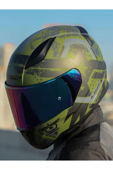 LS2 RAPID 2 THUNDER BIRDS MAT YEŞİL-SİYAH-GRİ KASK - 3