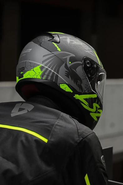 LS2 Rapıd 2 Raven Mat Siyah-gri-neon Sarı Kask - 4
