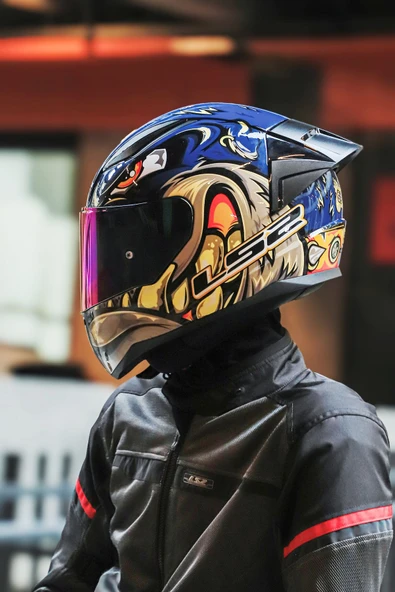 LS2 RAPID 2 RACE SPOX MAVİ-GRİ KASK - Resim 7