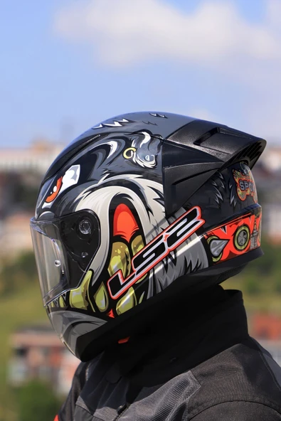 LS2 Rapıd 2 Race Spox Gri-kırmızı Kask - Resim 8