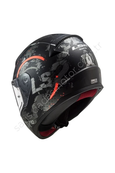 LS2 RAPID CIRCLE GRİ-TURUNCU KAPALI KASK
