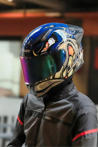 LS2 RAPID 2 RACE SPOX MAVİ-GRİ KASK - Resim 8