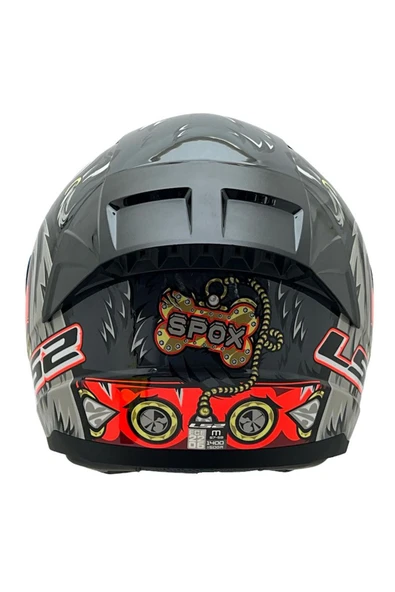 LS2 RAPID 2 SPOX GRİ-KIRMIZI KASK ŞEFFAF KASK CAMI - 5