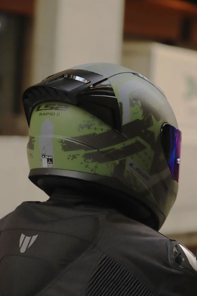 LS2 RAPID 2 THUNDER RACE BIRDS MAT YEŞİL-SİYAH-GRİ KASK - 8