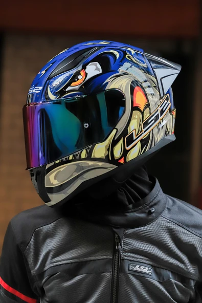 LS2 RAPID 2 RACE SPOX MAVİ-GRİ KASK - Resim 6