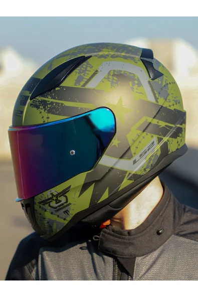 LS2 RAPID 2 THUNDER BIRDS MAT YEŞİL-SİYAH-GRİ KASK - 2