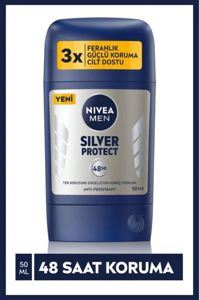 NIVEA Men Erkek Stick Deodorant Silver Protect 50 Ml, Ter Ve Ter Kokusna Karşı 48 Saat Anti-perspira ürün görseli