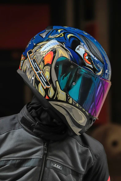 LS2 RAPID 2 SPOX MAVİ-GRİ KASK - Resim 6