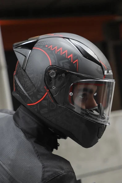 LS2 Rapıd 2 Race Takaroa Mat Siyah-kırmızı Kask - 3