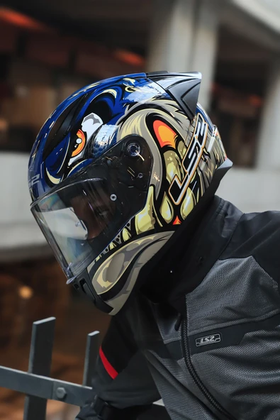 LS2 RAPID 2 RACE SPOX MAVİ-GRİ KASK - 2