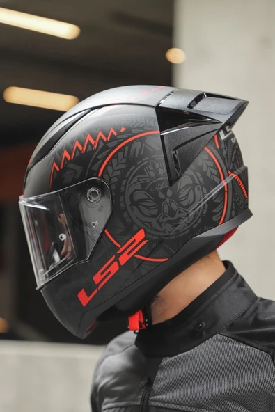 LS2 Rapıd 2 Race Takaroa Mat Siyah-kırmızı Kask - 4