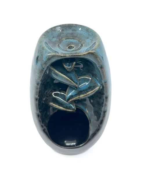 Geri Akışlı Buhurdanlık ve Tütsülük Seramik - Mavi - 2