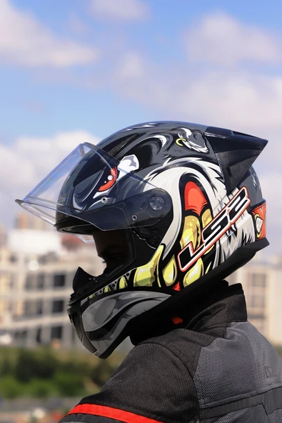 LS2 Rapıd 2 Race Spox Gri-kırmızı Kask - Resim 7