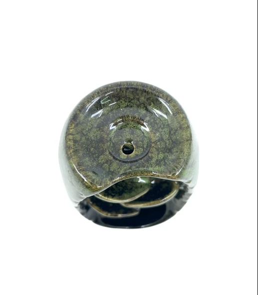 Geri Akışlı Buhurdanlık ve Tütsülük Seramik - Yeşil - 6