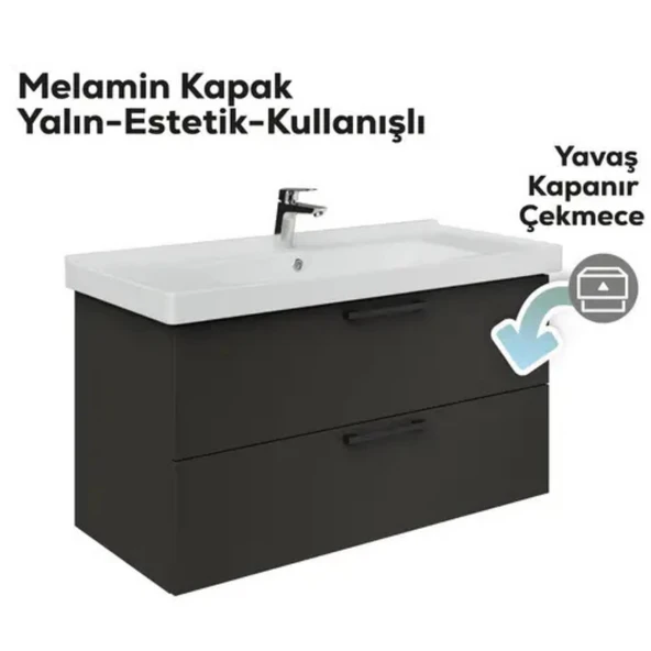 Creavit D20 2 Çekmeceli Lavabo Dolabı Antrasit - 3