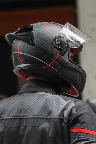 LS2 Rapıd 2 Race Takaroa Mat Siyah-kırmızı Kask