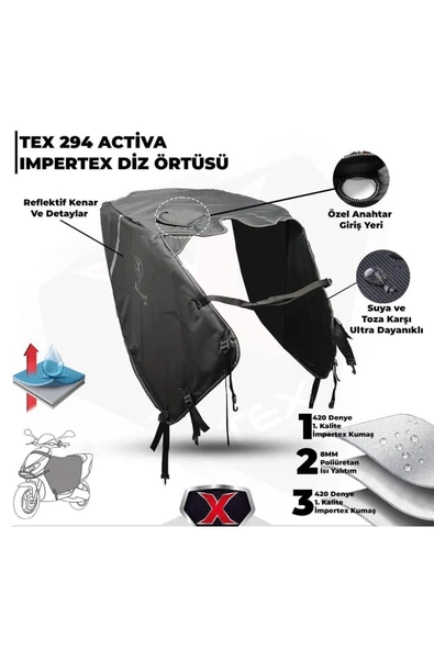 Tex Xbyc 294 Honda Activa S Imper Rüzgarlık Kalın Kumaş Motosiklet Diz Koruma Örtüsü