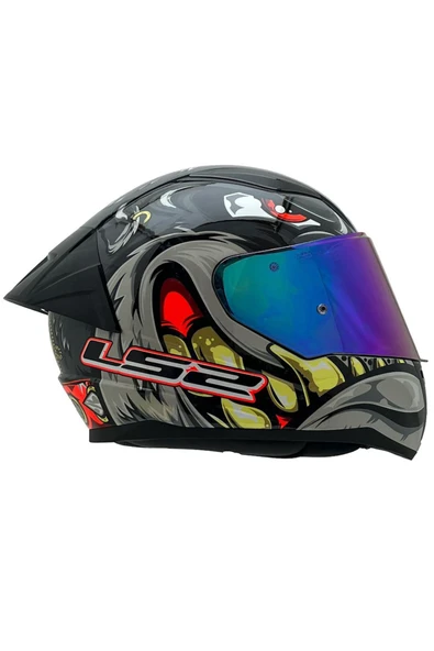 LS2 RAPID 2 SPOX GRİ-KIRMIZI KASK ŞEFFAF KASK CAMI - 4