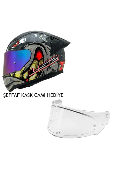 LS2 RAPID 2 SPOX GRİ-KIRMIZI KASK ŞEFFAF KASK CAMI