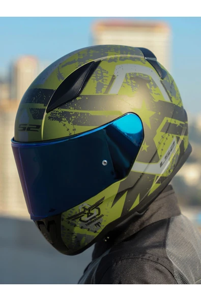 LS2 RAPID 2 THUNDER BIRDS MAT YEŞİL-SİYAH-GRİ KASK - 3