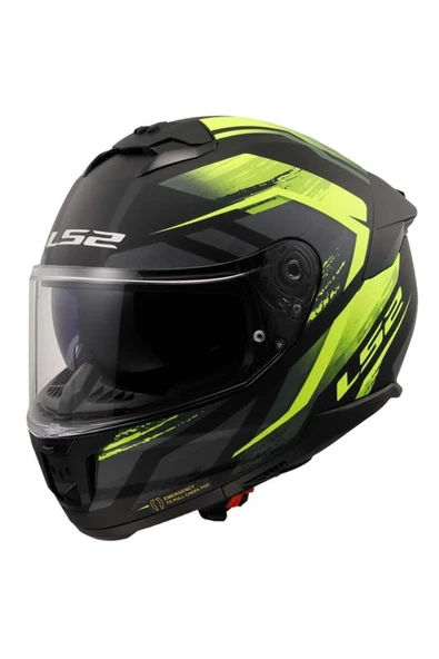 LS2 Stream 2 Fury Kapalı Kask Mat Siyah-gri-neon Sarı