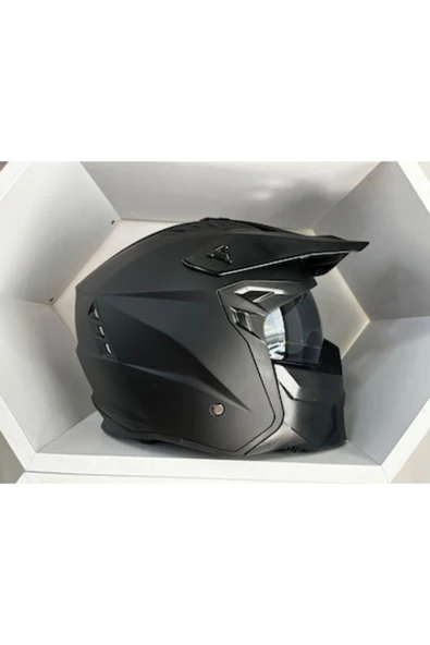 Sway Kask Sway X1-X Seul Çene Çıkan Kask Mat Siyah - 3