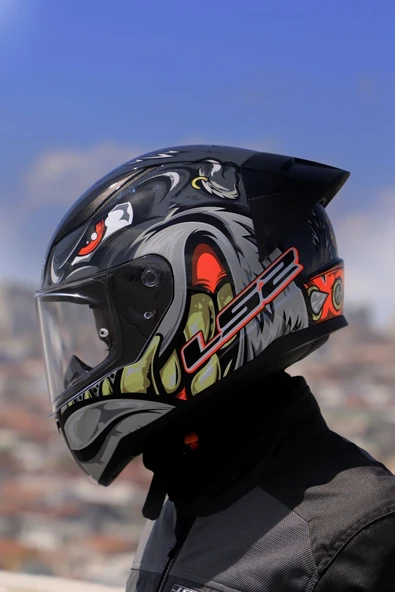 LS2 Rapıd 2 Race Spox Gri-kırmızı Kask - Resim 6