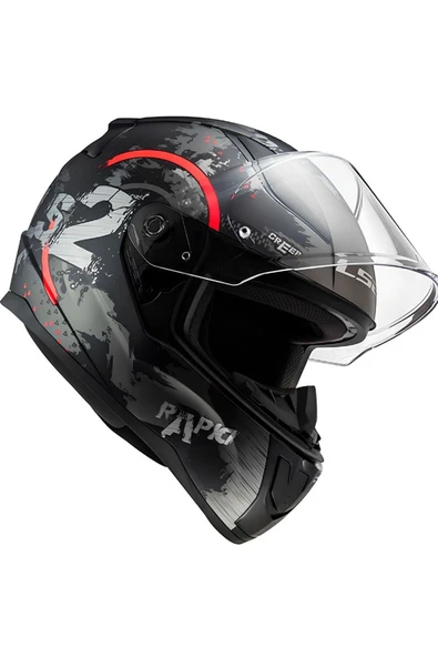 LS2 Rapıd 2 Cırcle Mat Tıtanıum-kırmızı Kask - 2