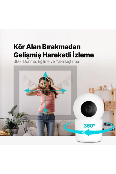 Ttec 2AGK04 Wizi Pro 2 Full HD 360° Tak Çalıştır Wi-Fi Akıllı Kamera - 4