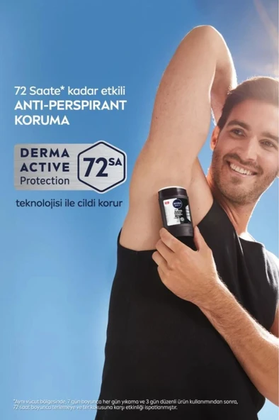 NIVEA MEN Erkek Stick Deodorant Black&white Invisible Original 50ml, 72 Saat Anti-perspirant Ter Koruması - 4