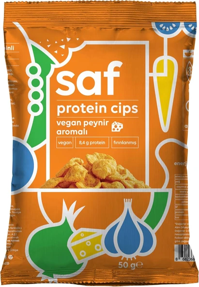 Saf Vegan Peynir Aromalı Protein Cips 50 gr (3 ADET) - 2