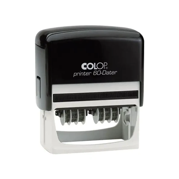 COLOP PRINTER 60 ÇİFT TARİH KAŞE(TR) SİYAH KASA SİYAH KEÇE - 37X76MM