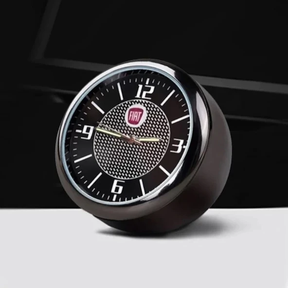 FIAT Torpido Üstü Markalı Retro Saat Reflektörlü Akrep&Yelkovan
