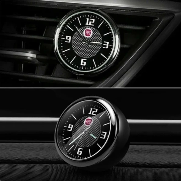 FIAT Torpido Üstü Markalı Retro Saat Reflektörlü Akrep&Yelkovan - 2