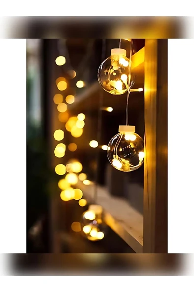 Ampul Top Perde Led Işık Dekoratif Dilek Topu Fişli Animasyonlu,Gün Işığı,Işıklı Top Led - 5