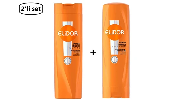 Elidor Anında Onarıcı Bakım Şampuan 400 ml ve Saç Kremi 350 Ml--(2'li Set) ürün görseli 1