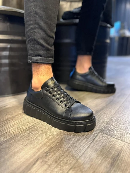 Yüksek Taban Günlük  Ayakkabı 144  Siyah (Siyah Taban) - Resim 3