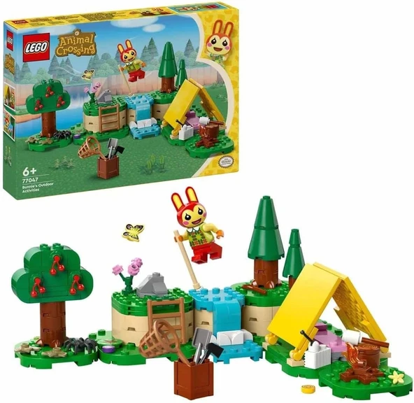 LEGO Animal Crossing Bunnie Açık Hava Aktivitelerinde 77047 – 6 Yaş ve Üzeri Kız ve Erkek Çocukları için Çadır ve Tavşan