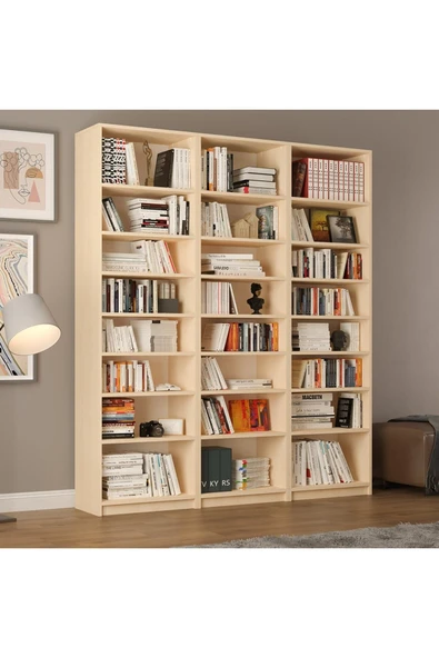 Asra Trend Akça Ağaç Kitaplık K-23 (MDFLAM) - Resim 2