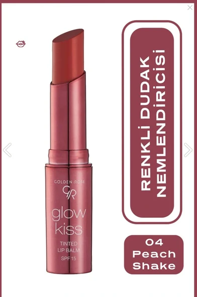 Golden Rose Glow Kiss Tinted Lip Balm No: 04 Peach Shake - Renkli Dudak Nemlendirici