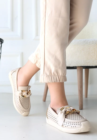 Pabucmarketi Bej Babet Kadın Ayakkabı - 3