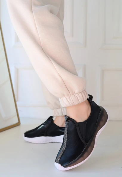 Pabucmarketi Siyah Paraşüt Kadın Sneaker Ayakkabı