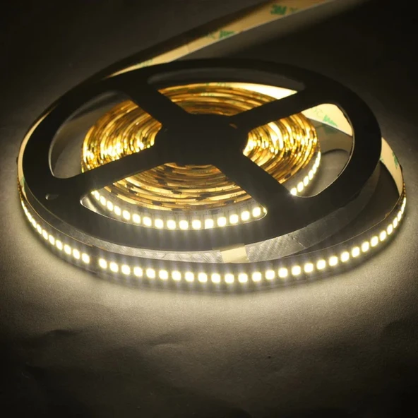 5 metre 240 LED/m şerit Led hortum 3000K gün ışığı beyaz kendinden yapışkanlı güçlü SMD2835 12V DC IP20