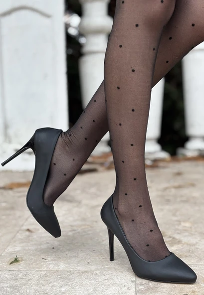 Pabucmarketi Siyah Saten Stiletto Kadın Ayakkabı - Resim 3