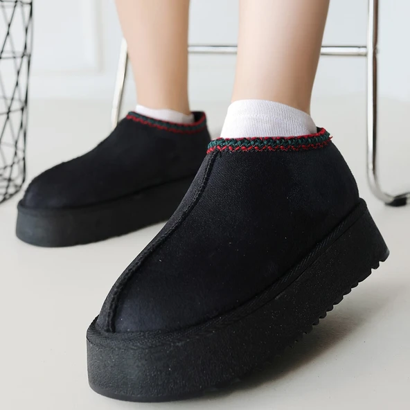 Pabucmarketi Siyah Süet Kadın Bot - Resim 3