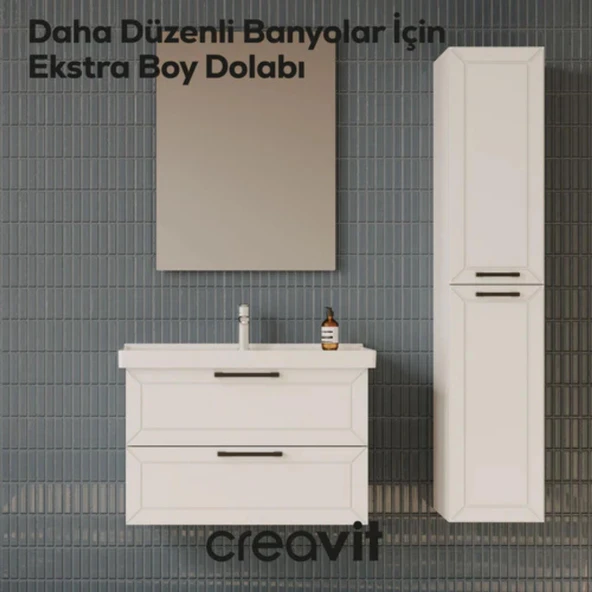 Creavit D20 Sağa Açılır Boy Dolabı Beyaz - 2