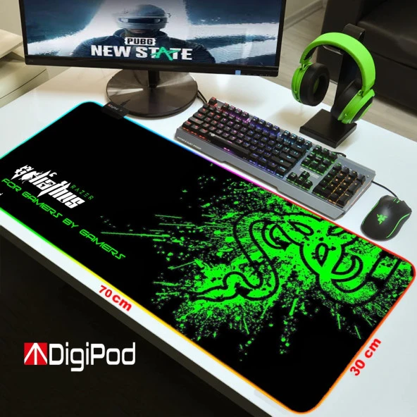 Digipod RGB oyuncu mousepad RGB Gaming oyuncu mouse pad kaymaz taban  70 x 30 - 3