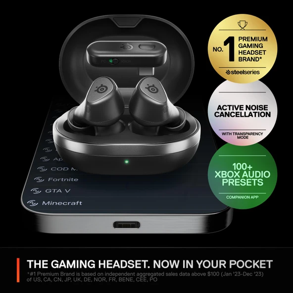 SteelSeries Arctis GameBuds Xbox için Kablosuz Kulak İçi Oyun Kulaklığı - Siyah - 3