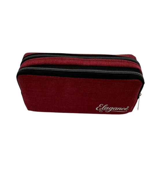 Elegance Kırmızı Çift Bölmeli Kalem Çantası - 4
